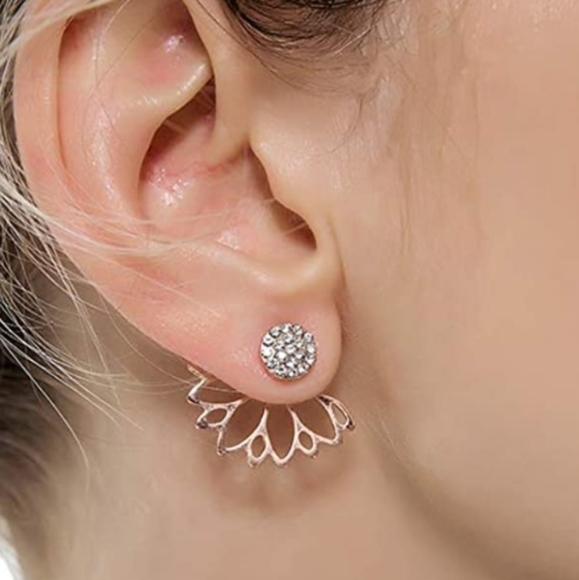 Jewelry - NEW Rose Goldtone CZ Stud Earrings